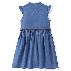 Pine Kids Cotton Woven Sleeveless Dress & Belt - Blue