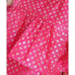 Pine Kids Cold Shoulder Sleeves All Over Printed Choli Lehanga  Set - Navy