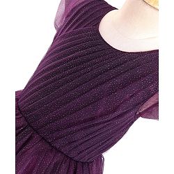 Pine Kids Half Sleeves Shimmered Party Wear Dress - Wine