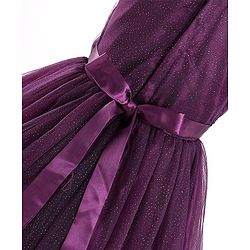 Pine Kids Half Sleeves Shimmered Party Wear Dress - Wine