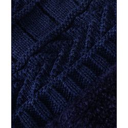 Pine Kids Knitted Woolen Cap & Snood Set with Cable Knit Design Navy Blue - Diameter 13.5 cm