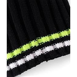 Pine Kids Cable Knit Design Woollen Cap Black - Diameter 13 cm