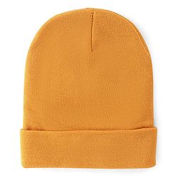 Pine Kids Knitted Solid Design Monkey Cap Navy Mustard Yellow - Diameter 11.5 cm