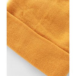 Pine Kids Knitted Solid Design Monkey Cap Navy Mustard Yellow - Diameter 11.5 cm