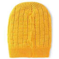 Pine Kids Cable Knit Woollen Cap Yellow - Diameter 14 cm