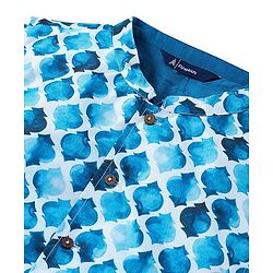 Pine Kids Full Sleeves Kurta Pyjama Set with Printed Bandi - Blue