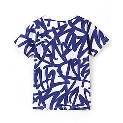 Pine Kids Half Sleeves Printed Bio Washed T-Shirt - White