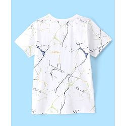 Pine Kids Half Sleeves Text Print Bio Washed T-Shirt - White