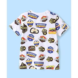 Pine Kids Half Sleeves Printed Bio Washed T-Shirt - White