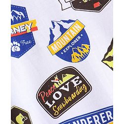 Pine Kids Half Sleeves Printed Bio Washed T-Shirt - White