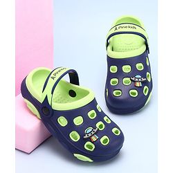 Pine Kids Clogs Spaceship Patch - Blue