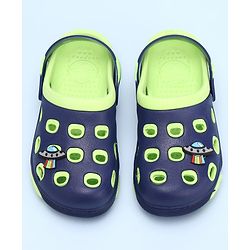 Pine Kids Clogs Spaceship Patch - Blue