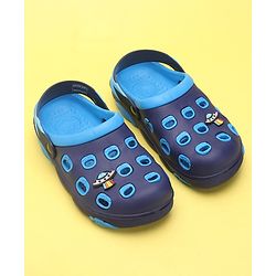 Pine Kids Clogs with Back Strap Closure & UFO Applique- Sky Blue &  Blue