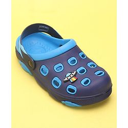 Pine Kids Clogs with Back Strap Closure & UFO Applique- Sky Blue &  Blue