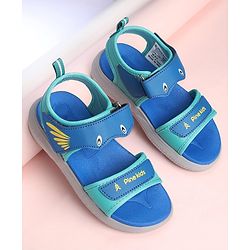 Pine Kids Sandals with Velcro Closure Fish Print - Blue