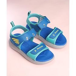 Pine Kids Sandals with Velcro Closure Fish Print - Blue