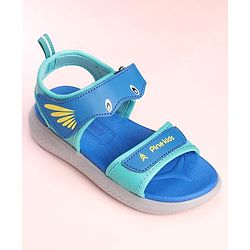 Pine Kids Sandals with Velcro Closure Fish Print - Blue