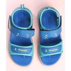 Pine Kids Sandals with Velcro Closure Fish Print - Blue