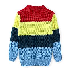 Pine Kids Knitted Full Sleeves Striped Sweater - Multicolor