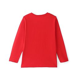 Pine Kids 100% Cotton Full Sleeves Bio Washed T-Shirt Text Print- Red