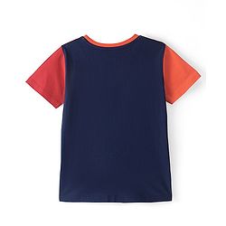 Pine Kids 100% Cotton Knit Half Sleeves Cut & Sew T-Shirt - Red & Blue