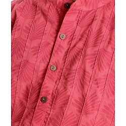 Pine Kids Cotton Woven Full Sleeves Pintucks Kurta Pyjama Set - Red