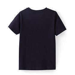 Pine Kids 100% Cotton Knit Half Sleeves T-Shirt Lion Print - Black