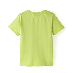 Pine Kids 100% Cotton Half Sleeves Bio Washed T-Shirt Text Print- Green