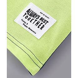 Pine Kids 100% Cotton Knit Half Sleeves Cut & Sew T-Shirt with Text Print-Green & Blue