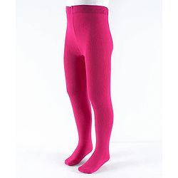 Pine Kids Full Length Footed Solid Color Tights - Pink