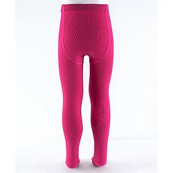 Pine Kids Full Length Footed Solid Color Tights - Pink