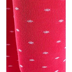 Pine Kids Full Length Footed Jaquard Tights Polka Dot Design - Red