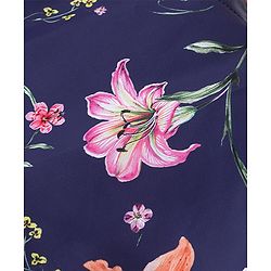 Pine Kids Full Sleeves Solid Reversible Medium Winter Jacket Floral Print - Navy Blue & Pink