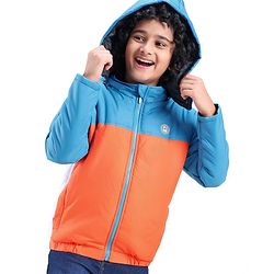 Pine Kids Full Sleeves Cut and Sew Medium Winter Hooded Jacket - Multicolor