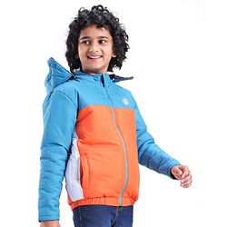 Pine Kids Full Sleeves Cut and Sew Medium Winter Hooded Jacket - Multicolor