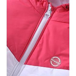 Pine Kids Woven Full Sleeves Cut And Sew Medium Winter Jacket Solid Colour - Pink White & Purple