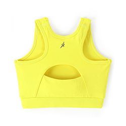 Pine Active High Stretch Breathable Solid Color Sports Bra And Legging Set - Yellow