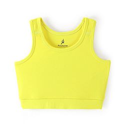 Pine Active High Stretch Breathable Solid Color Sports Bra And Legging Set - Yellow
