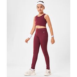 Pine Active High Stretch Breathable Solid Color Sports Bra And Legging Set - Purple