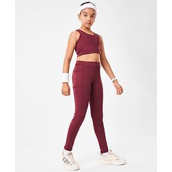 Pine Active High Stretch Breathable Solid Color Sports Bra And Legging Set - Purple