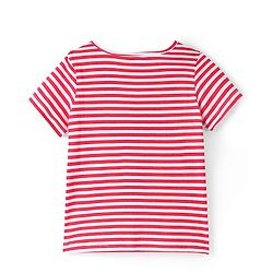 Pine Kids Denim Floral Embroidered Dungaree with Striped Half Sleeve Inner Tee - Multicolor