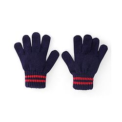 Pine Kids Knitted Striped Design Gloves Pair of 3 - Navy Blue Red & Black