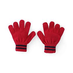 Pine Kids Knitted Striped Design Gloves Pair of 3 - Navy Blue Red & Black