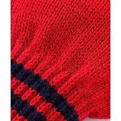 Pine Kids Knitted Striped Design Gloves Pair of 3 - Navy Blue Red & Black