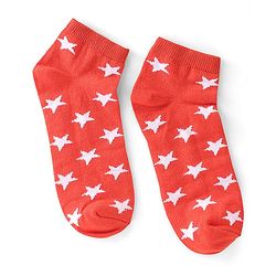 Pine Kids Ankle Socks With Star Design Pack Of 3 - Red Green & Black