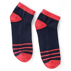 Pine Kids Ankle Socks Pack Of 5 Striped - Red Green & Black
