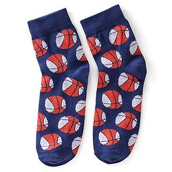 Pine Kids High Ankle Length Striped & Basketball Design Socks Pack of 3 - Multicolour