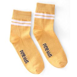 Pine Kids High Ankle Length Text Design Socks Pack of 3 - Multicolour