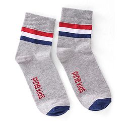 Pine Kids High Ankle Length Text Design Socks Pack of 3 - Multicolour