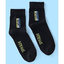 Pine Kids High Ankle Length Text Design Socks Pack of 3 - Multicolour